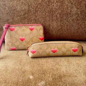 Coach Heart Pencil Case and Wristlet